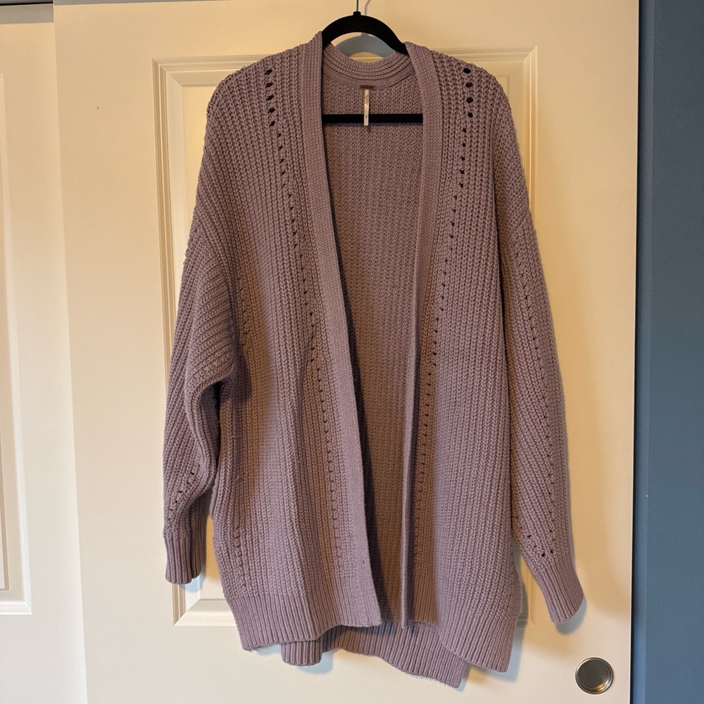Free People Lavender Knit Cardigan